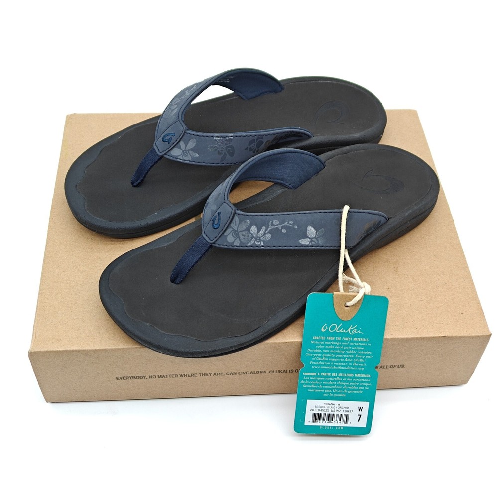 OluKai Ohana Water-Resistant Sandals with Arch Support in Trench Blue Size US W7