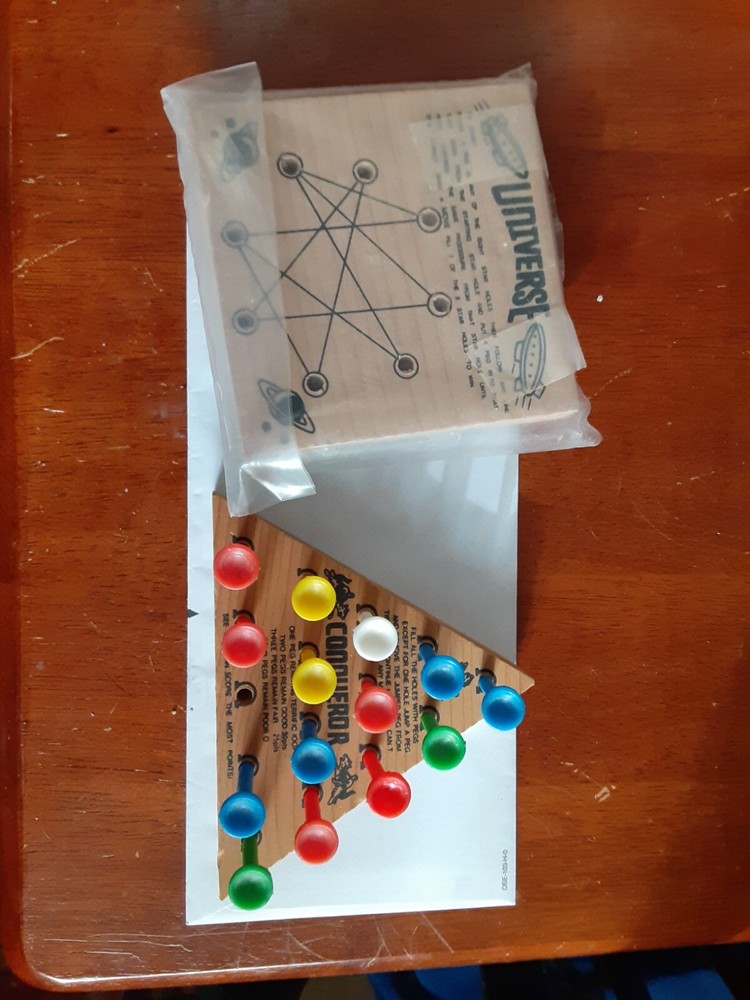 2 Vintage Wood Brain Teaser Games! UNIVERSE and CONQUEROR!