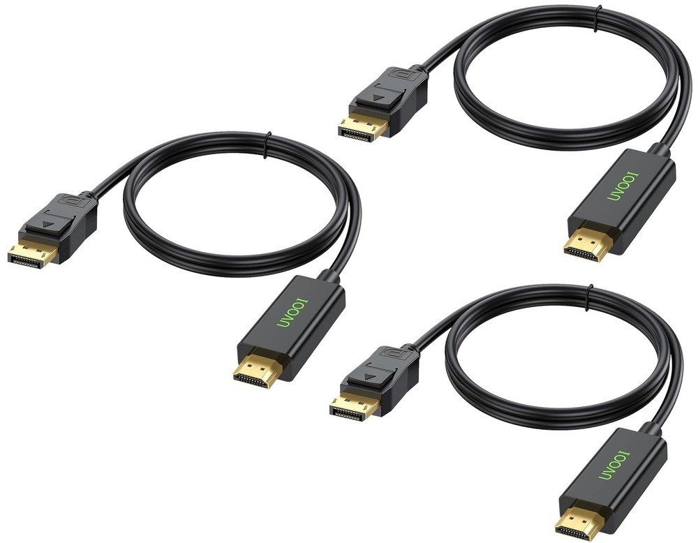 DisplayPort to HDMI Cable 3 Pack 6ft DP to HDMI Cord 1080P Support for PC Laptop Monitor TV