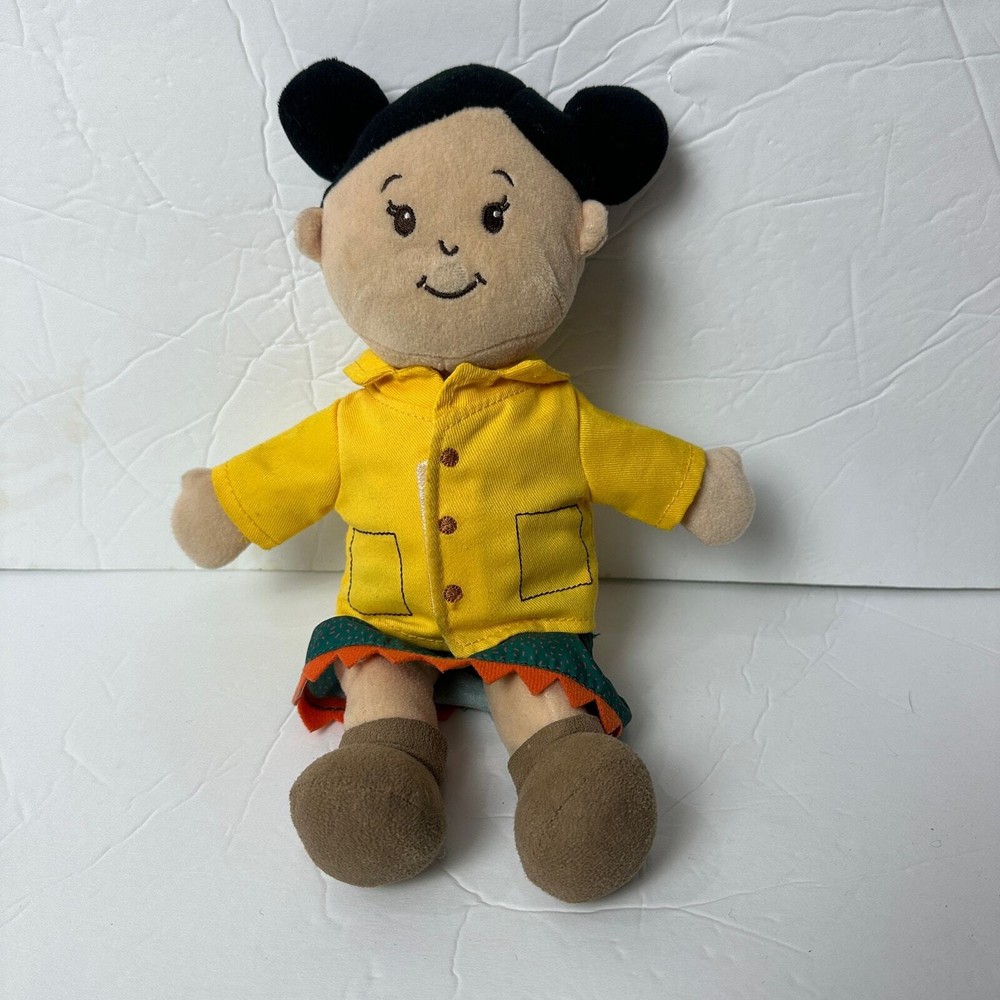 Manhattan Toy Wee baby Stella Raincoat Black Hair Buns Asian Girl