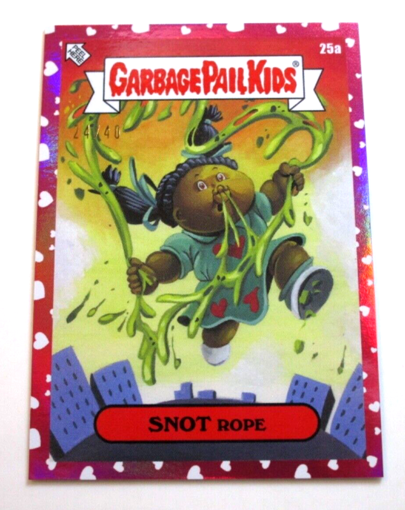2025 Topps GPK Valentine’s Day Snot Rope Pink Hearts Foil SP #'d 24/40 ❤️ 25a
