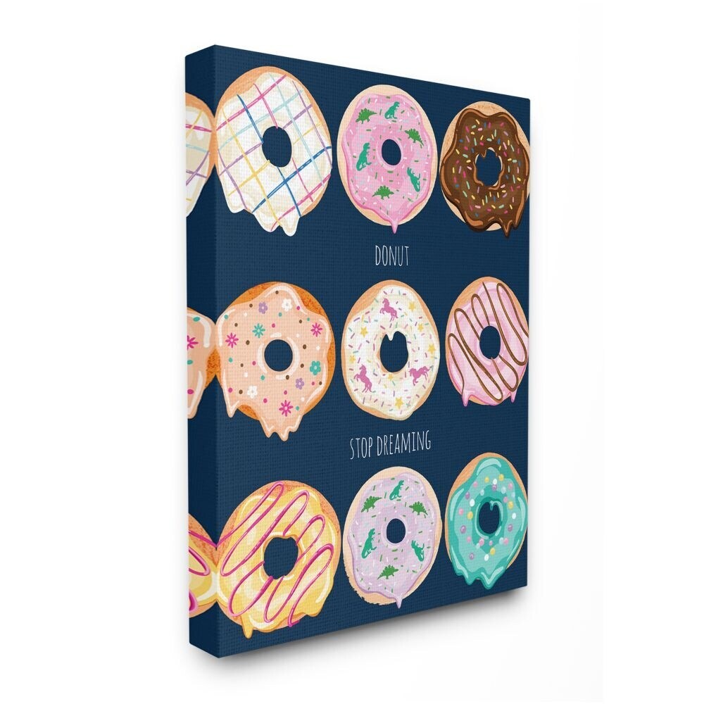 Stupell Motivational Donut Dreaming Dessert Pun Canvas Wall Art