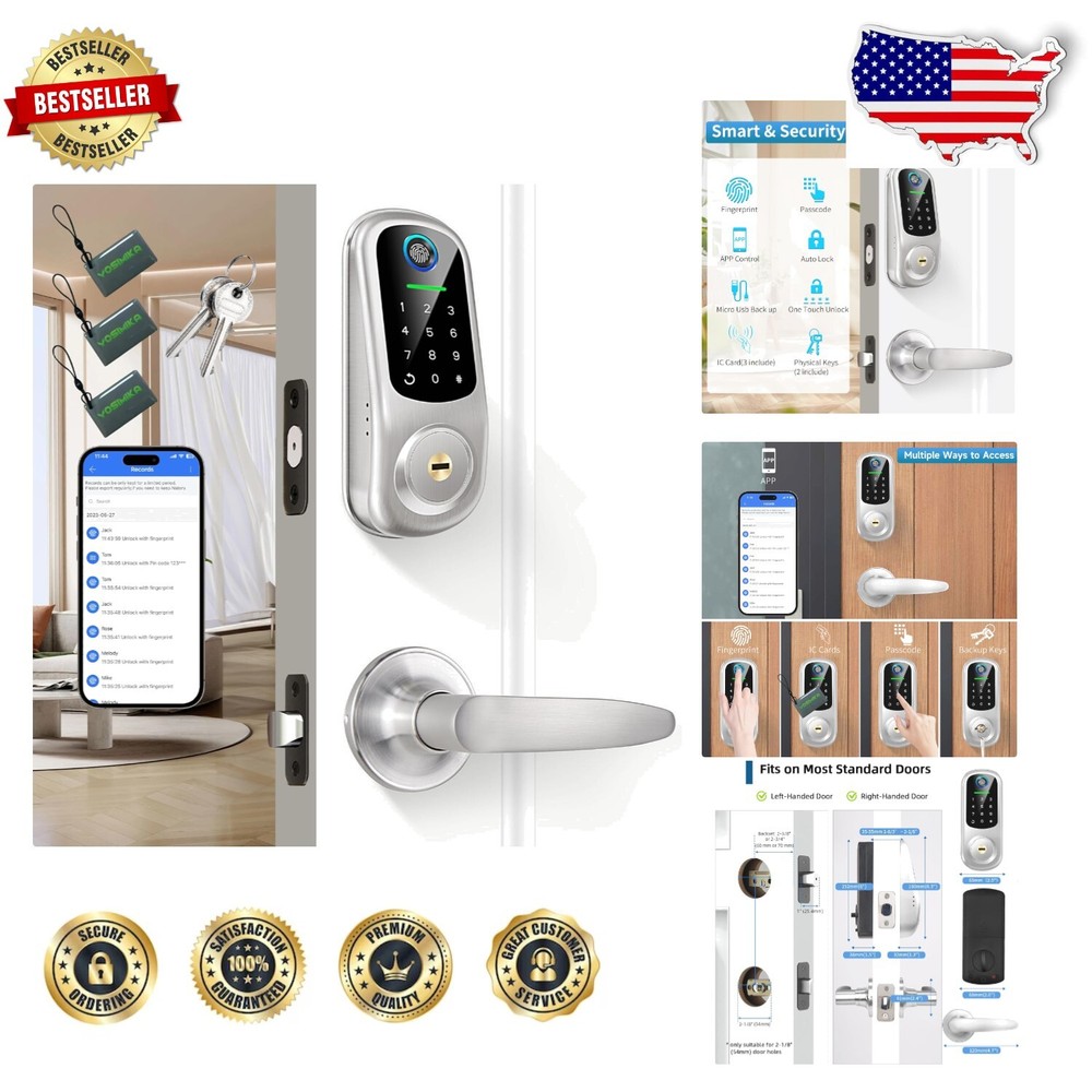 Smart Biometric Door Lock with Touchscreen Keypad and App Control-image