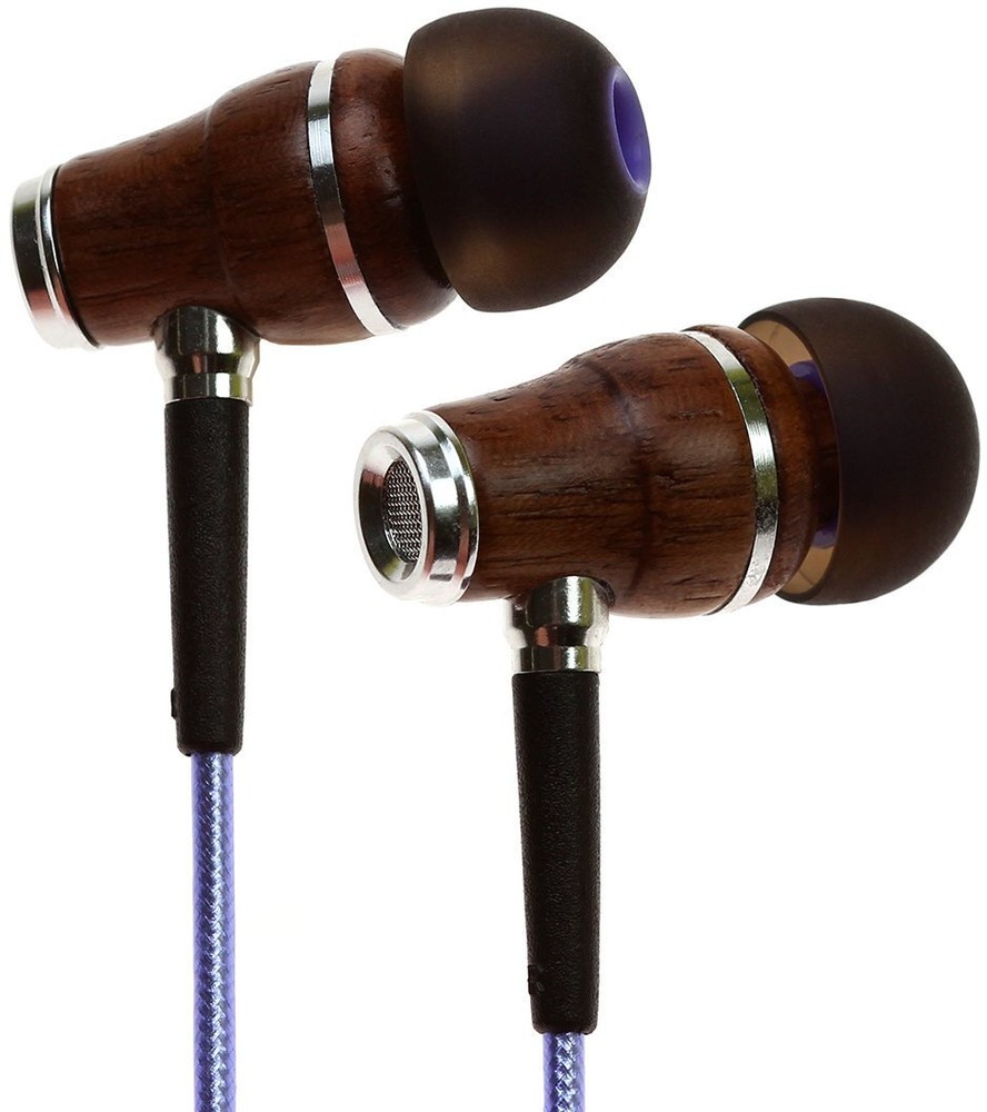 NRG 2.0 Wood Wired Earbuds with Mic for Computer & Phone  