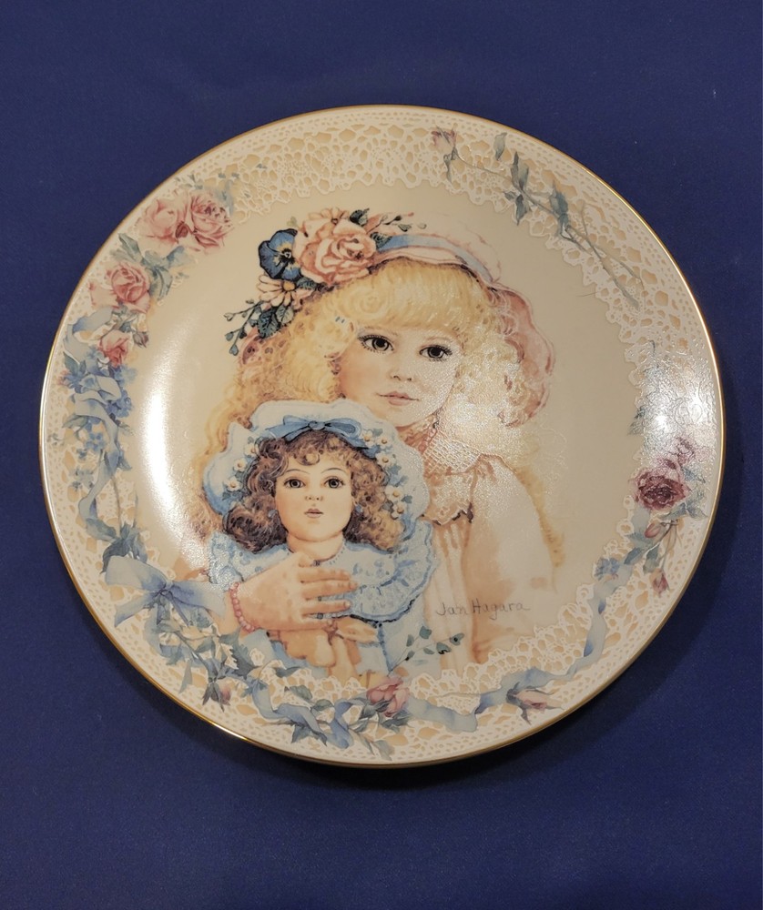Vintage Jan Hagara Signed Plate CATHY AND THE ANTIQUE DOLL #4170A Collectible Art Plate