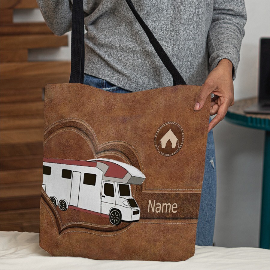 Vintage Camping Tote Bag - Personalized Travel Gift for Explorers-image