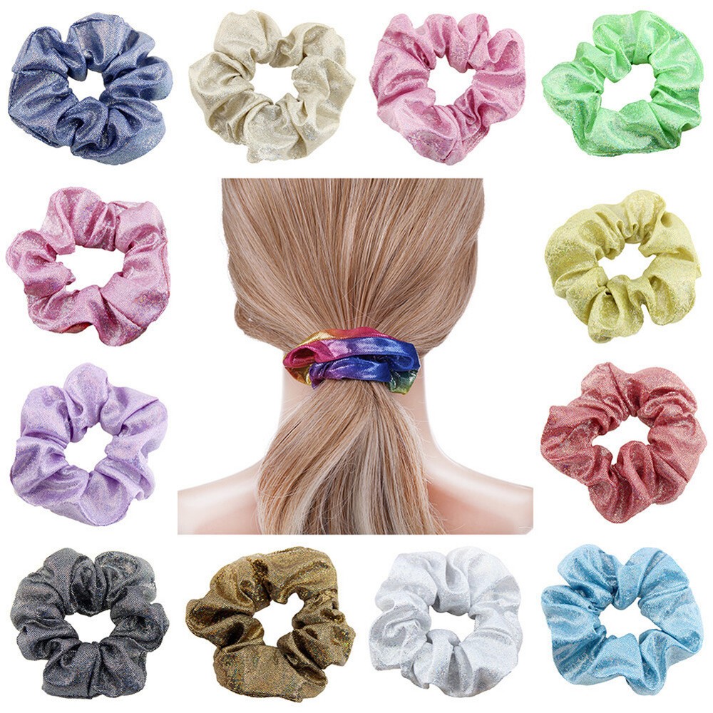 Glitter Shiny Elastic Hair Band Ponytail Holder for Women