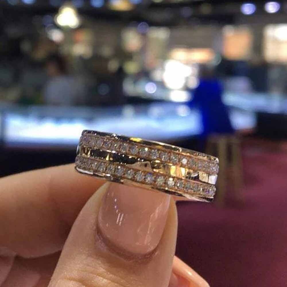 14K Yellow Gold Plated Men's VVS1 Moissanite Two-Tone Half Eternity Wedding Band