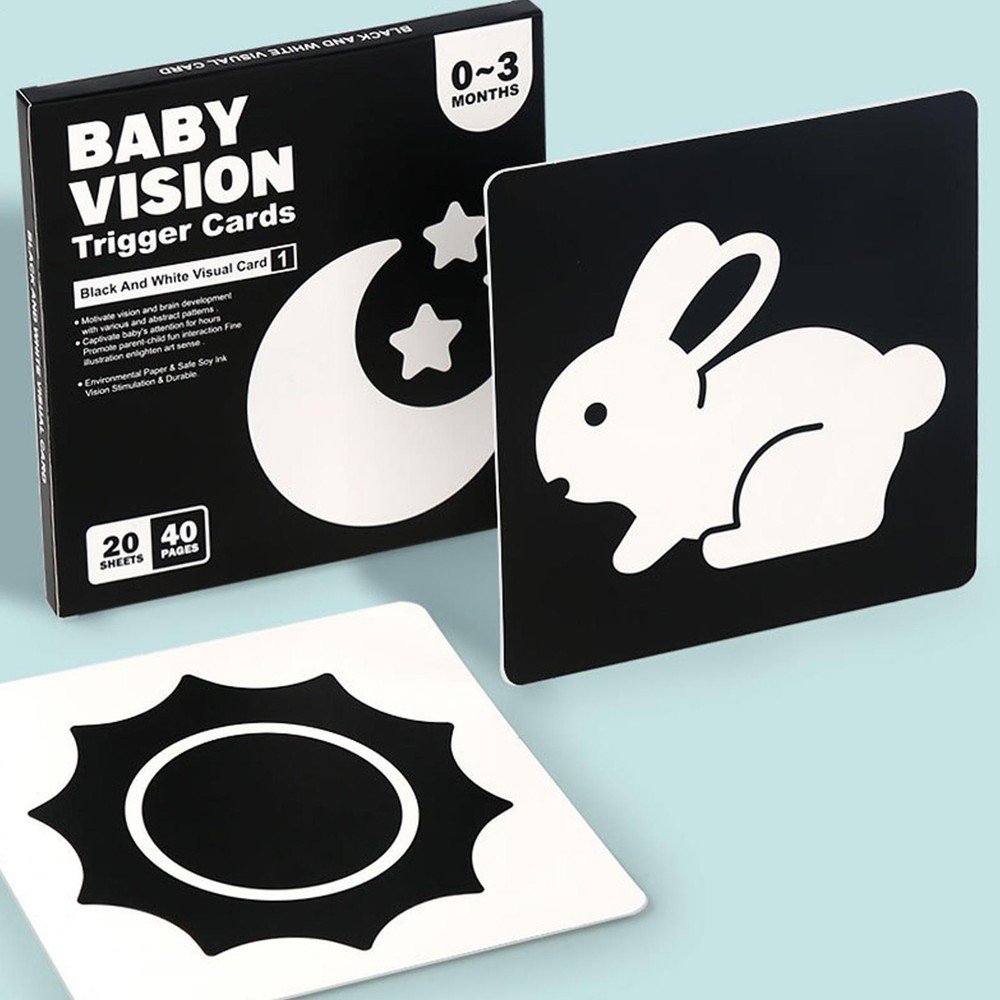 Visual Stimulation Card Toys For Baby High Contrast Flash Cards Baby Vision Card-image