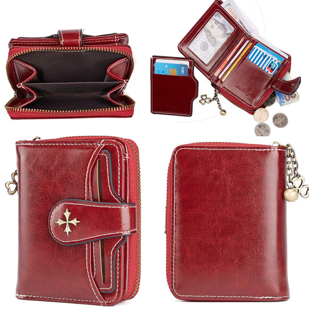 Small Wallet for Women Bifold Leather Mini Purse Credit Card Holder Short Wallet