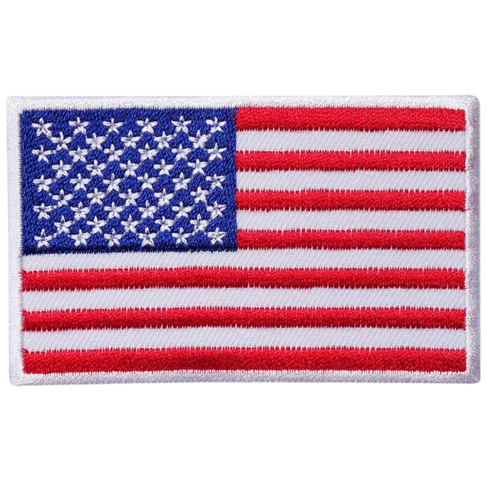 USA Stars and Stripes Iron-On Embroidered Flag Patch Applique