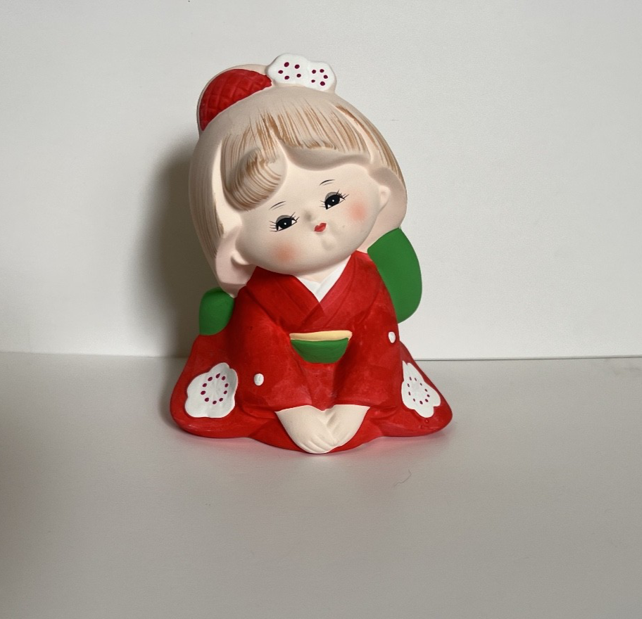 Japanese Hakata Doll Clay Figurine