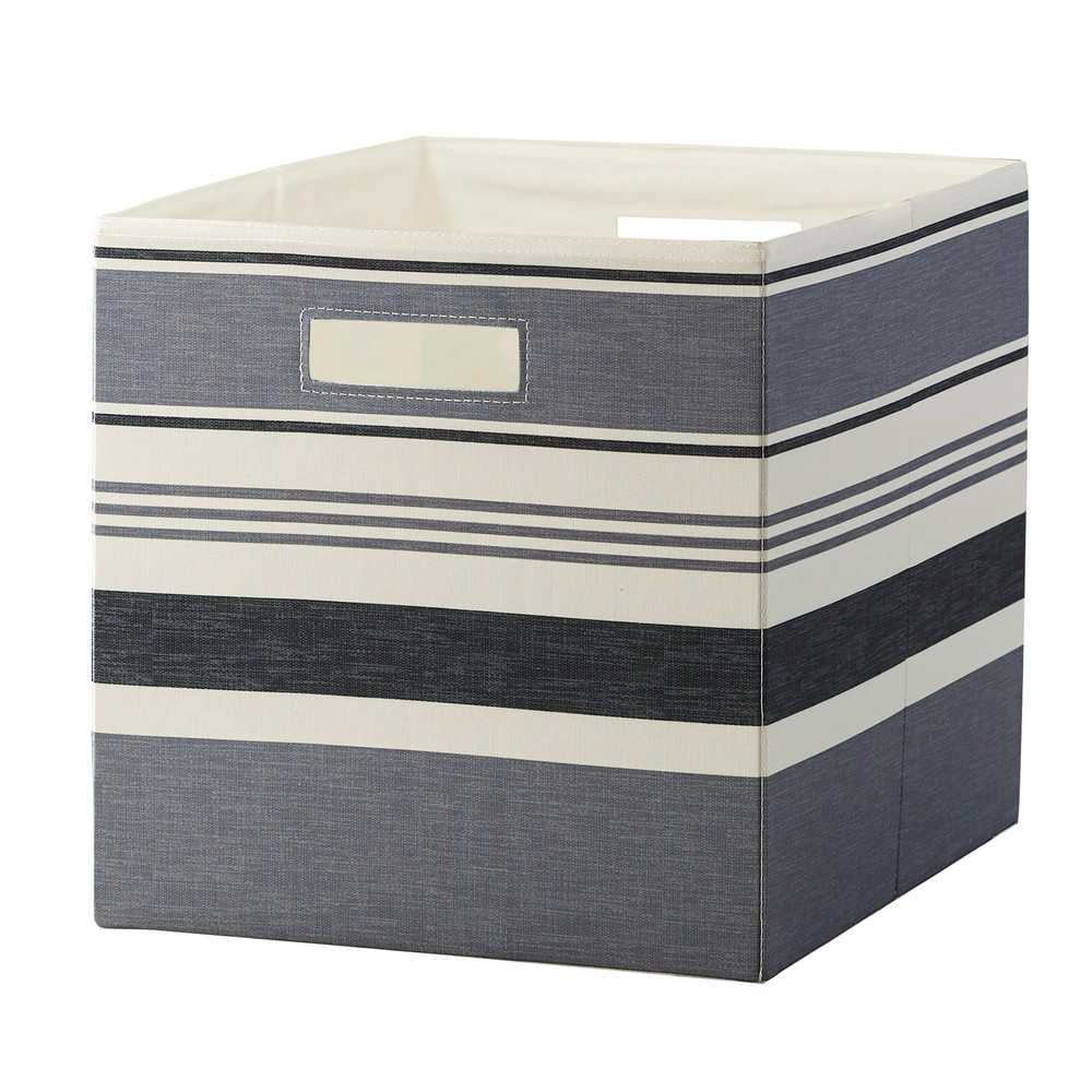 Better Homes & Gardens Collapsible Fabric Cube Storage Bin, Black Stripe