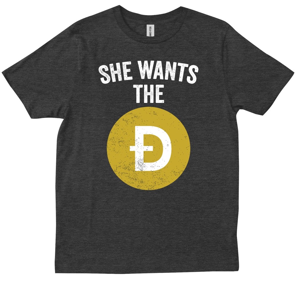 She Wants The D Funny Dogecoin Meme HODL To The Moon Cryptocurrency  T-shirt-image