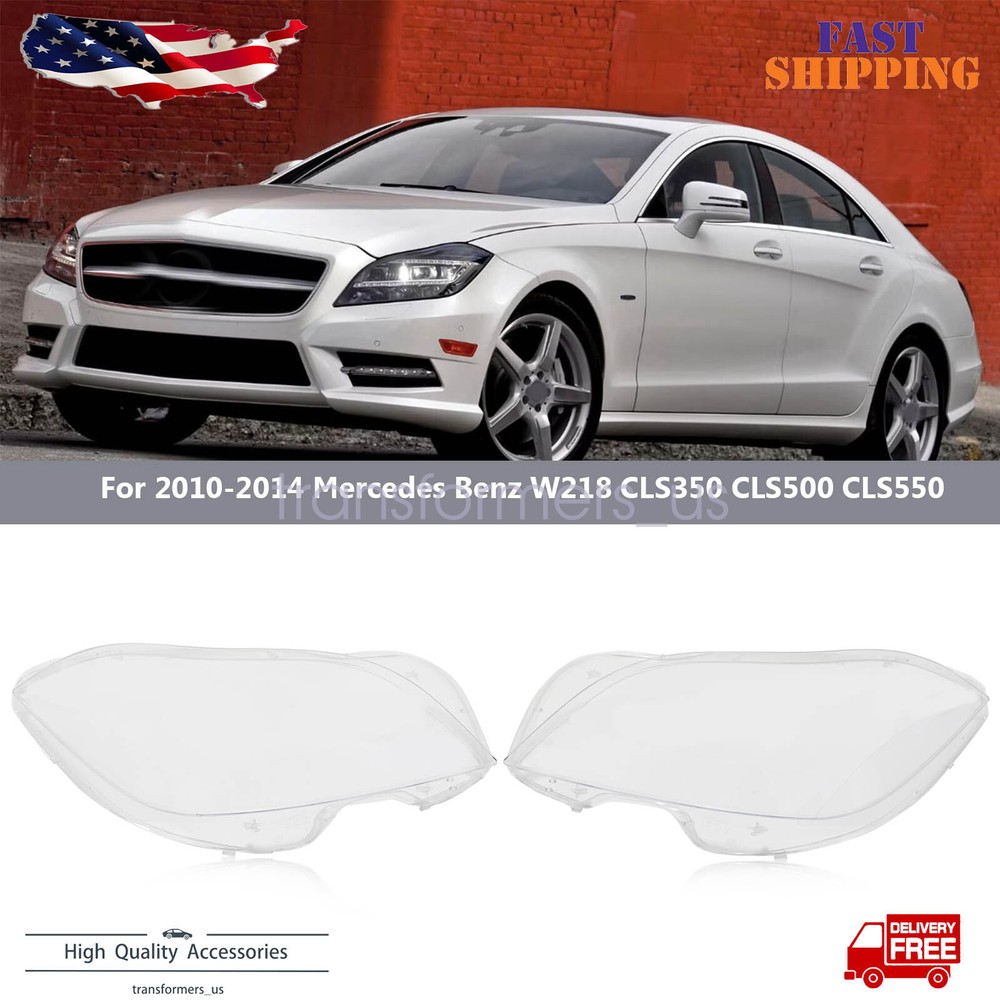 For Mercedes Benz W218 CLS350 CLS500 CLS550 2010-2014 Headlight Lens Cover Clear