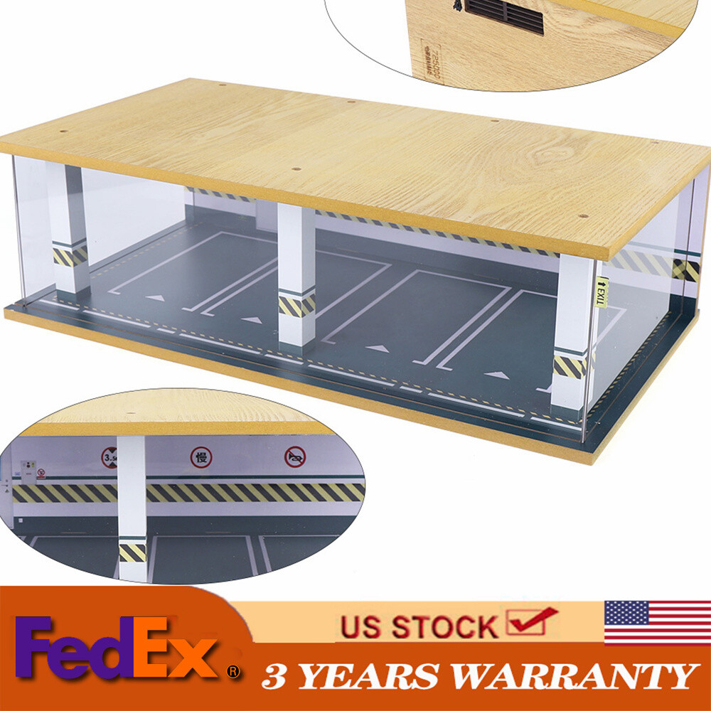 Display Case for Cars Acylic Cover and LED Lighting for 1/24 Scale Diecast Car