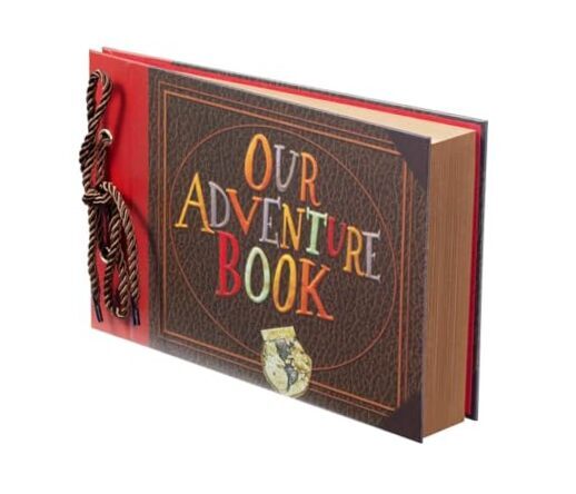 Scrapbook Photo Album,Our Scrapbook, Embossed Words Hard Cover Adventure Book