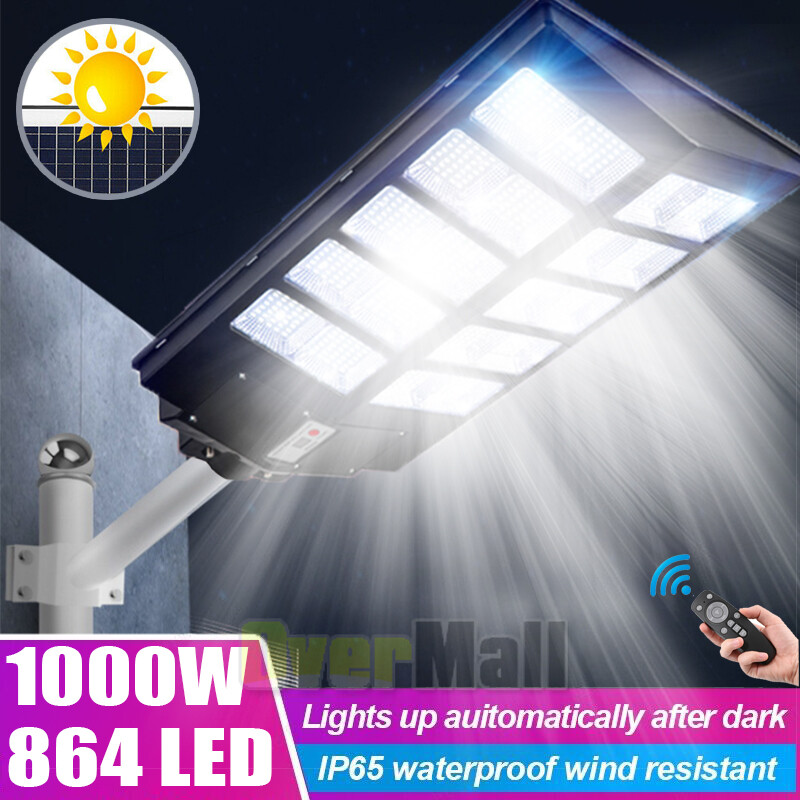 9900000000000LM 1000W Solar Street Light for Parking Lots Gardens Roads Commercial Use
