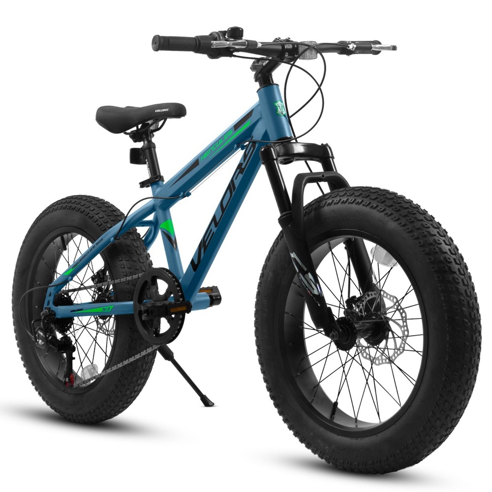 20 Inch Fat Tire Mountain Bike for Adults with 7 Speeds Dual Disc Brakes Steel Frame