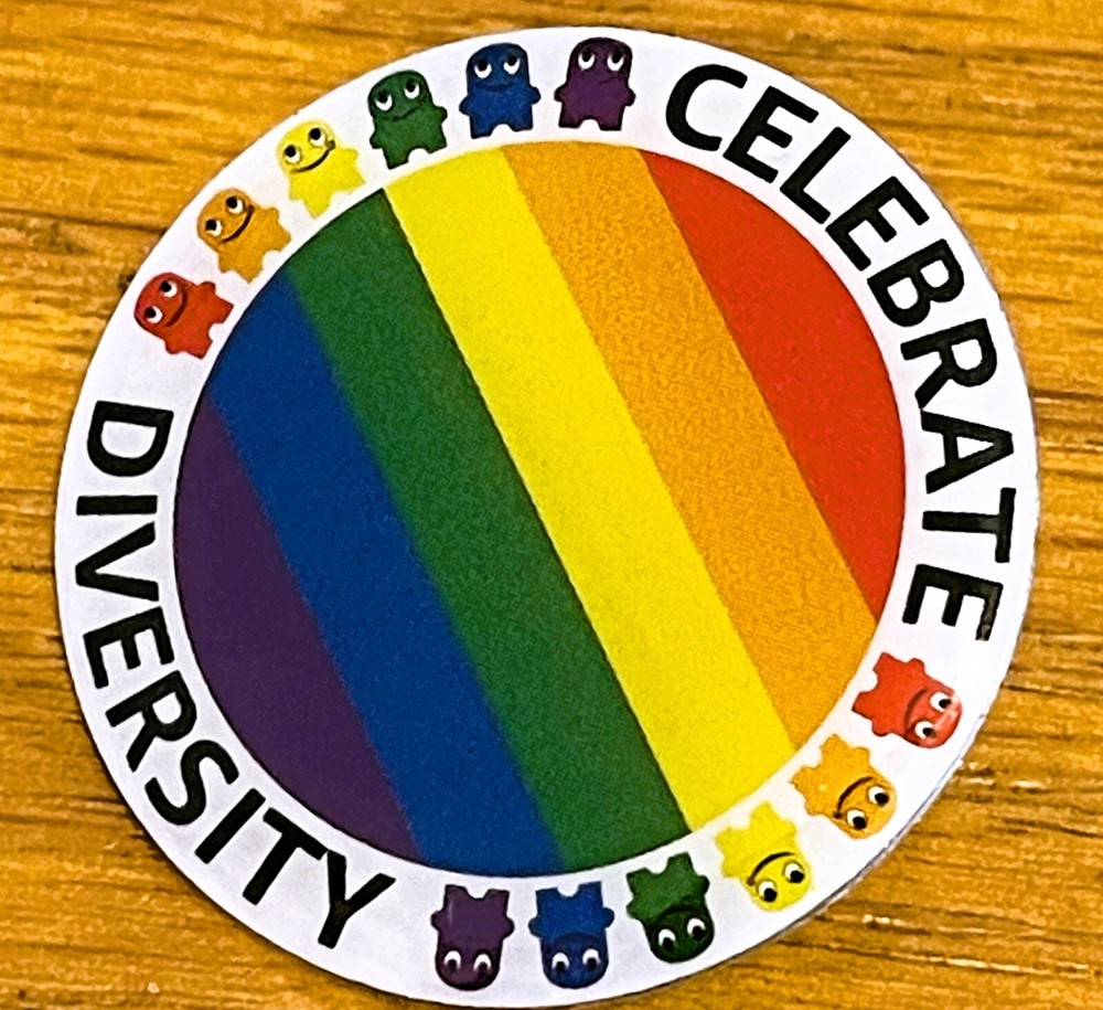 Celebrate Diversity Glamazon Gay Pride  equality Amazon Peccy Employee Pin