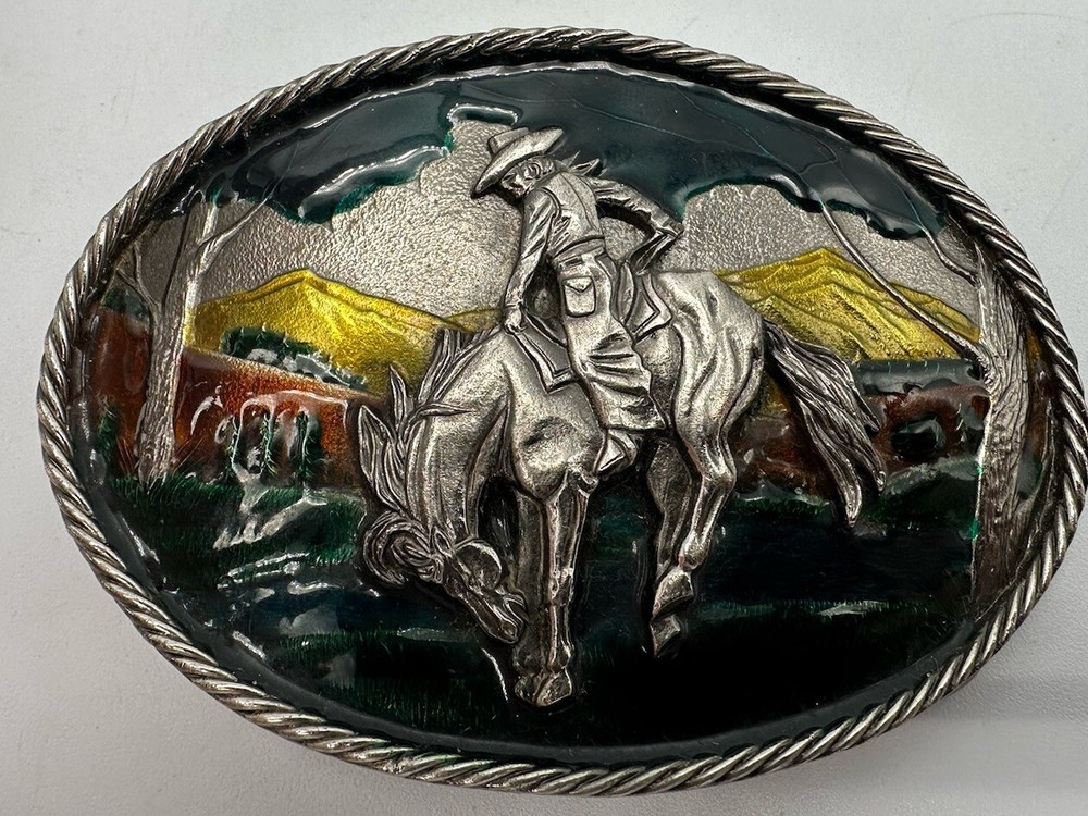 Vintage Bronc Rider Belt Buckle Make U.S.A. Great Condition 1981 H306 S/N