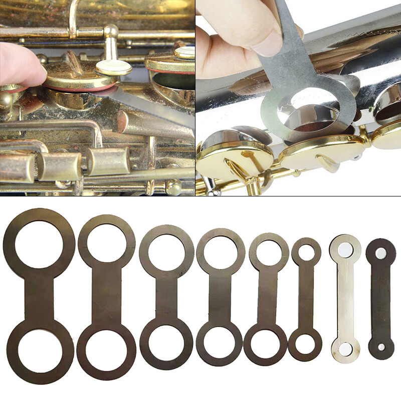 8 Pcs Saxophone Woodwind Instrument Leather Pads Repair Tools for Pad Iron US