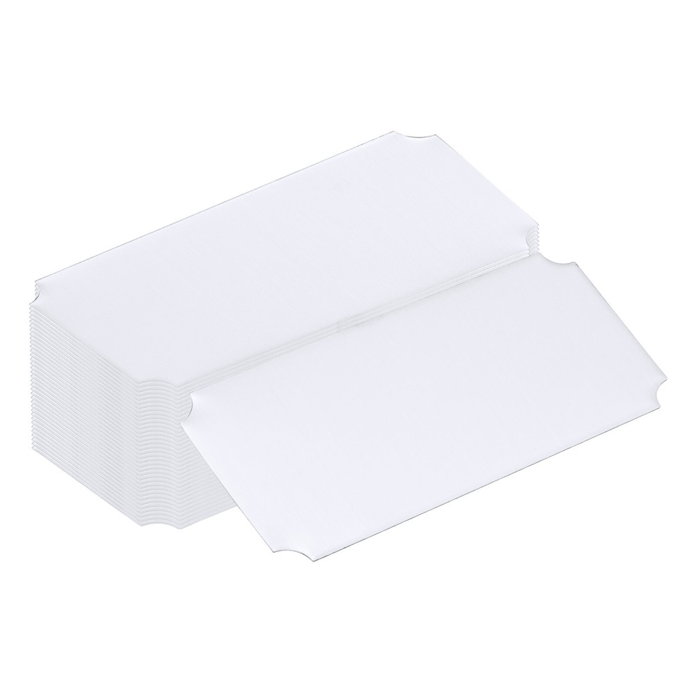 24-Pack 6x2.5 Engraved Name Plate Picture Frame Label Art Tag in White