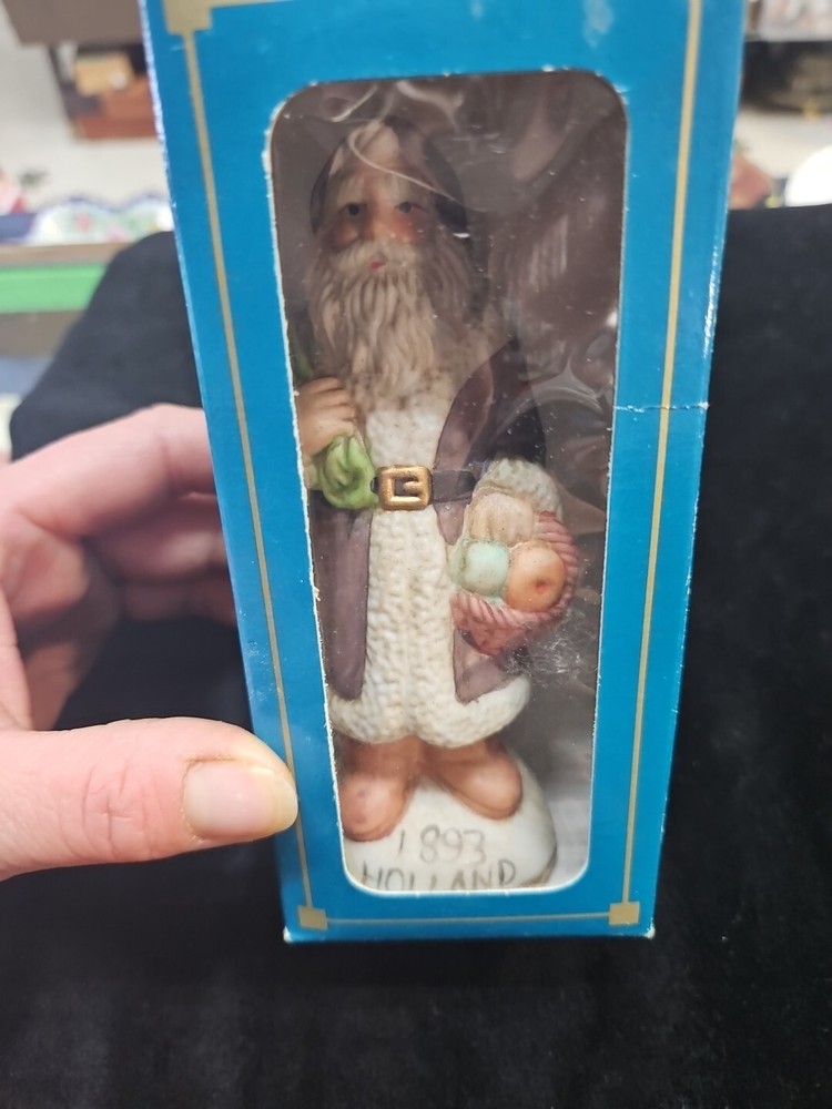 Vintage Old World Santa-HOLLAND/1893 Porcelain Christmas Figurine In Box #2