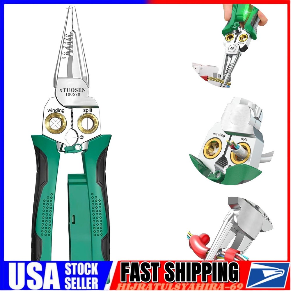 8-in-1 Electrician Wire Stripper Plier with Cable Cutter Hand Tool