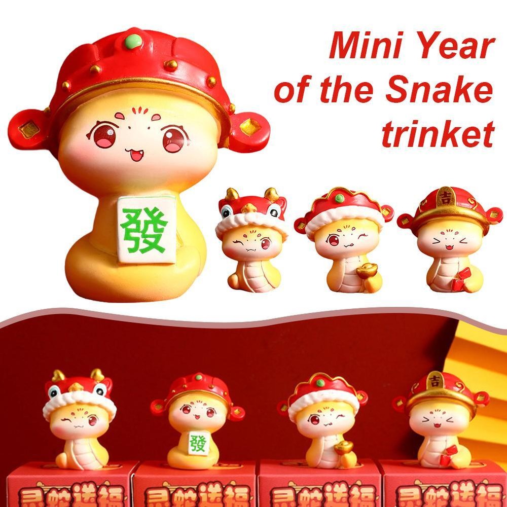 🔥Snake Head Mini Trinket Snake Year Resin Statue Home Office Desktop