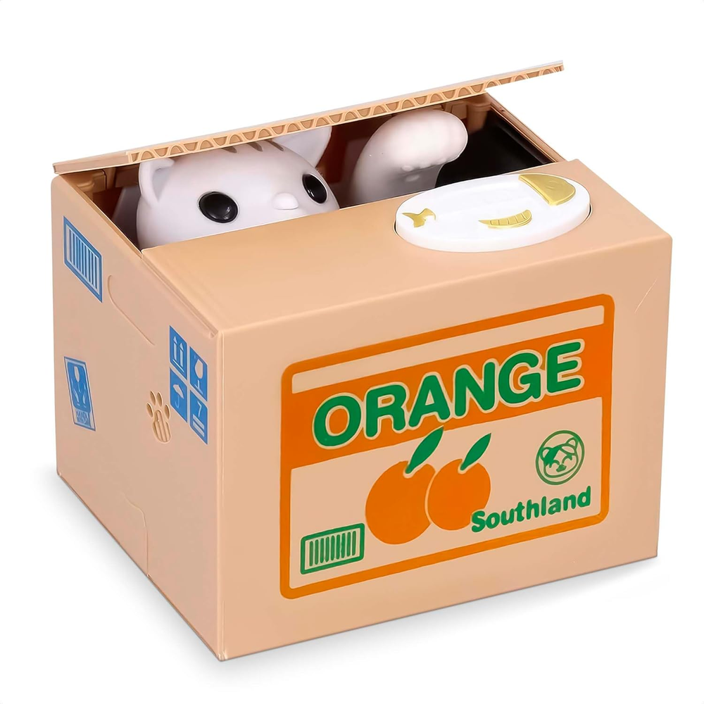 White Cat Hello Kitty Piggy Bank, Coin Counter, Kids Money Box, Lucky Cat Design