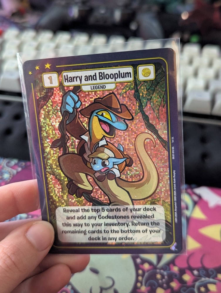 Harry and Blooplum (S1 PROMO FOIL) 24 Neopets TCG 1st Edition OBL Legend Reveal