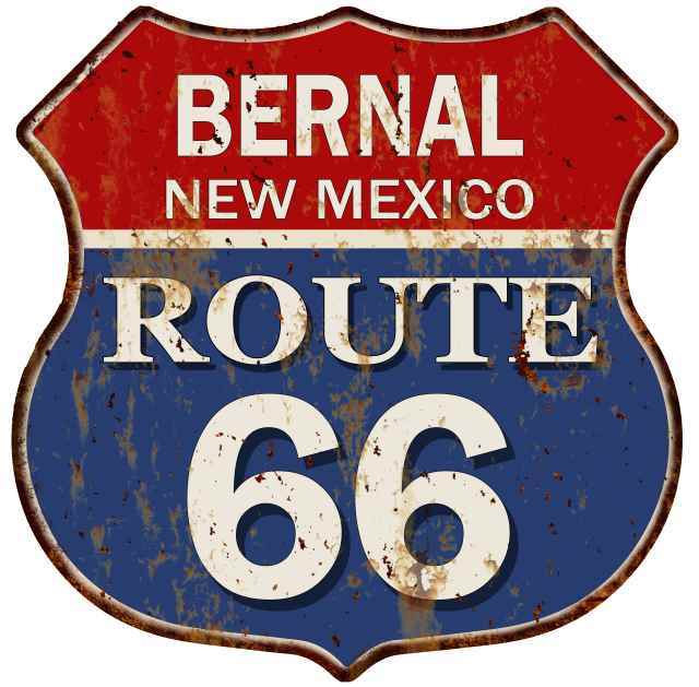 BERNAL, NEW MEXICO Route 66 Shield Metal Sign Man Cave Garage 211110013136