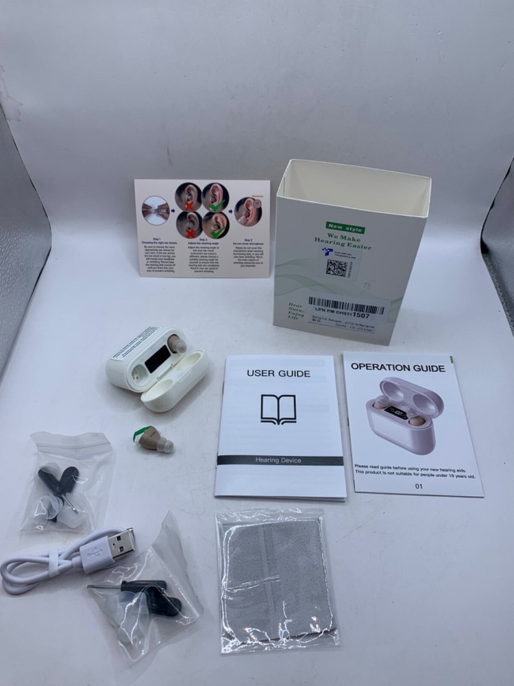 Pair of Hearing Aids Type B Upward Mild-Moderate Hearing Loss Rechargeable Case