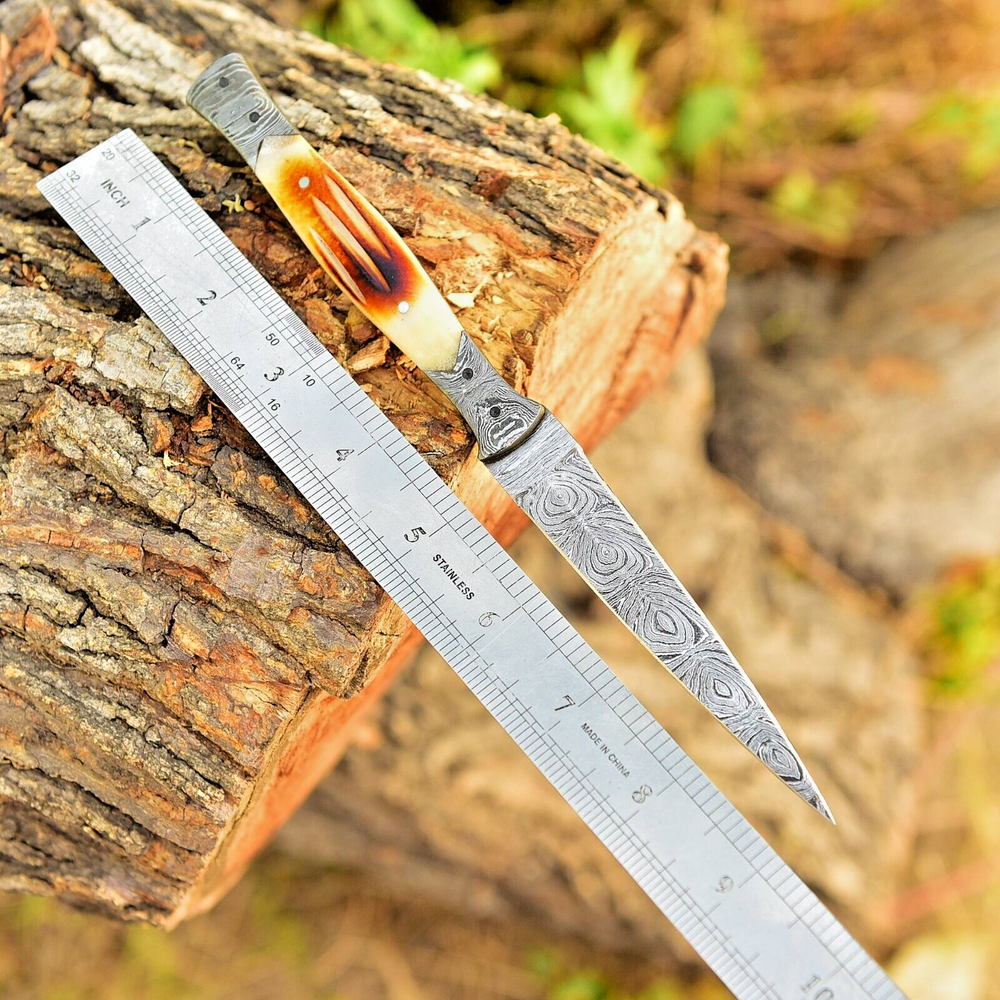 8.5' NIDDLE POINT Damascus knife DAGGER Double EDGED BLADE THROWING SPORTS