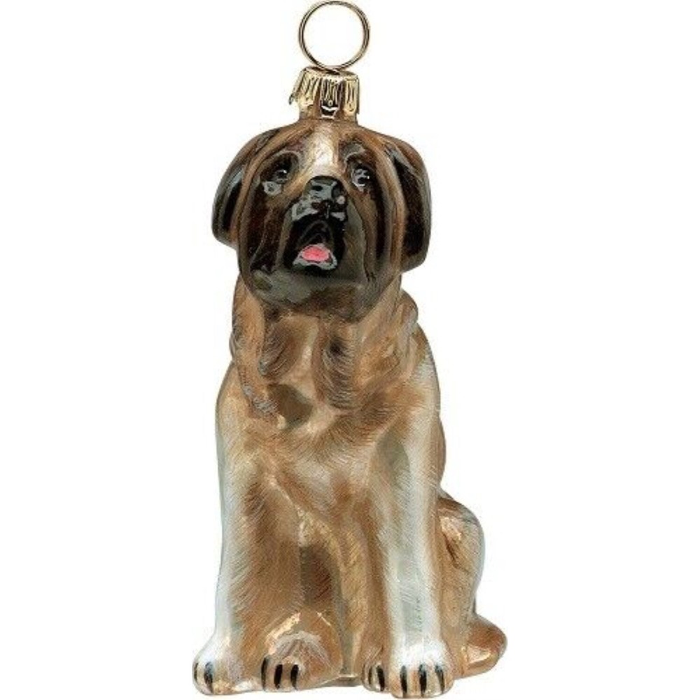 Mastiff Dog Polish Blown Glass Christmas Ornament Decoration Made in Poland