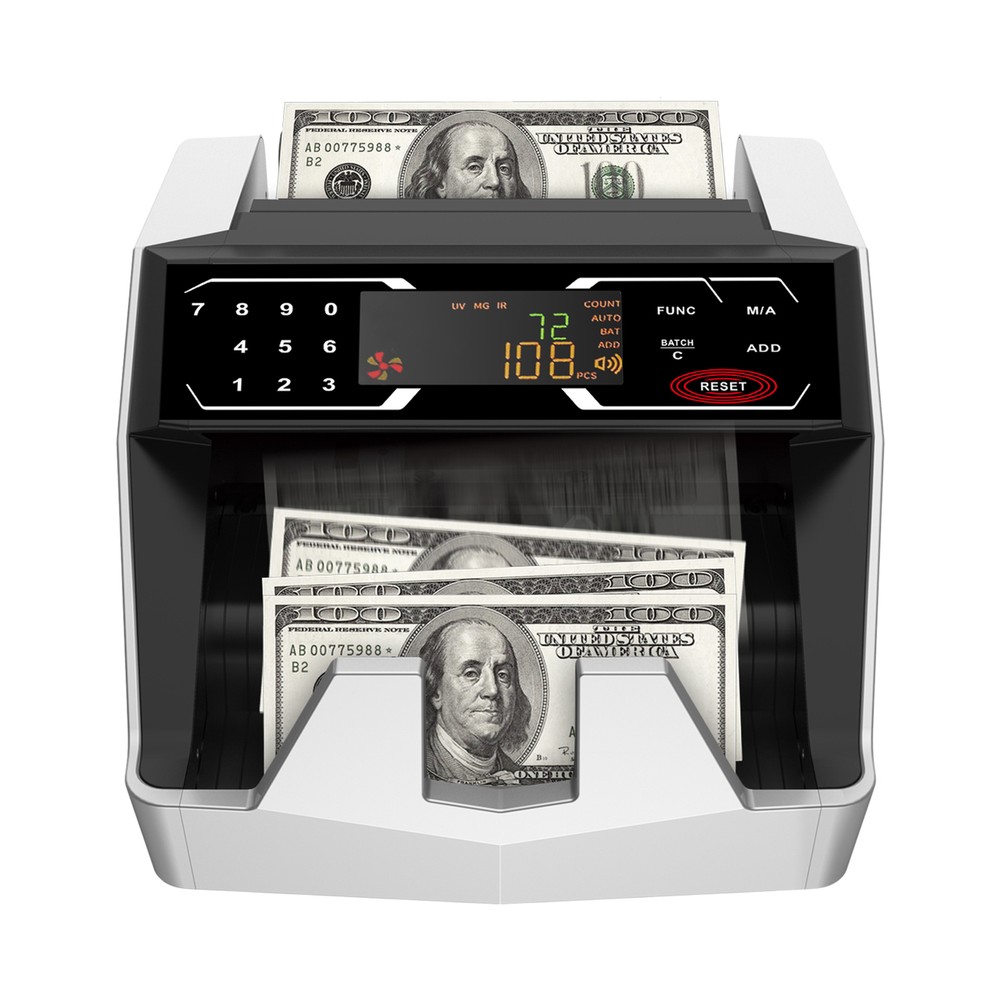 Money Counter Machine Counterfeit Bill Detector with LCD Display UV/MG/IR J4N1