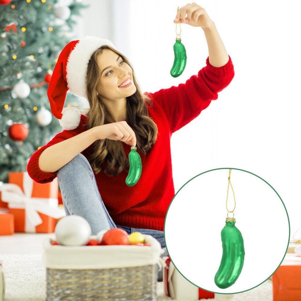 Pickled Cucumber Christmas Tree Decorations Pendant Xmas Tradition Decor&~