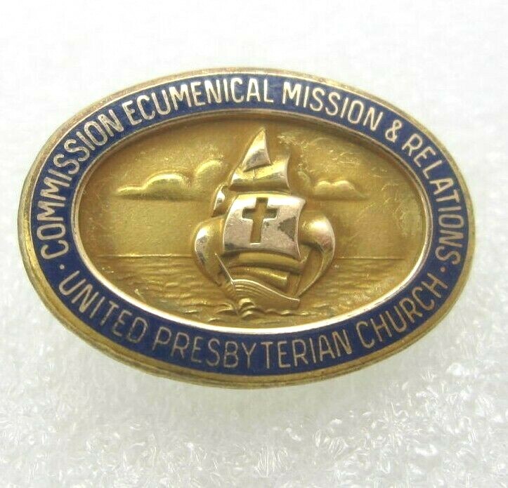 Commission Ecumenical Relation United Pres, Church 1/10 10K Lapel Pin (A872)