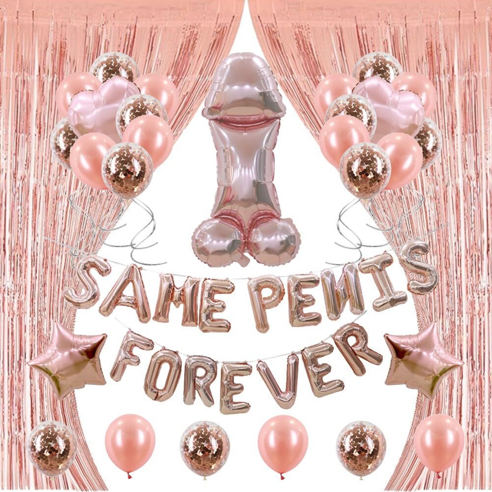 Bachelorette Party DecorationsBride BalloonsFoil Curtains Rose Gold Bridal Sh...