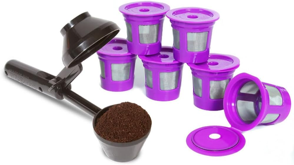 2-Item Bundle: 6-Pack Cafe save Reusable K Cup Coffee Filters + Ez-Scoop 2 Tbsp