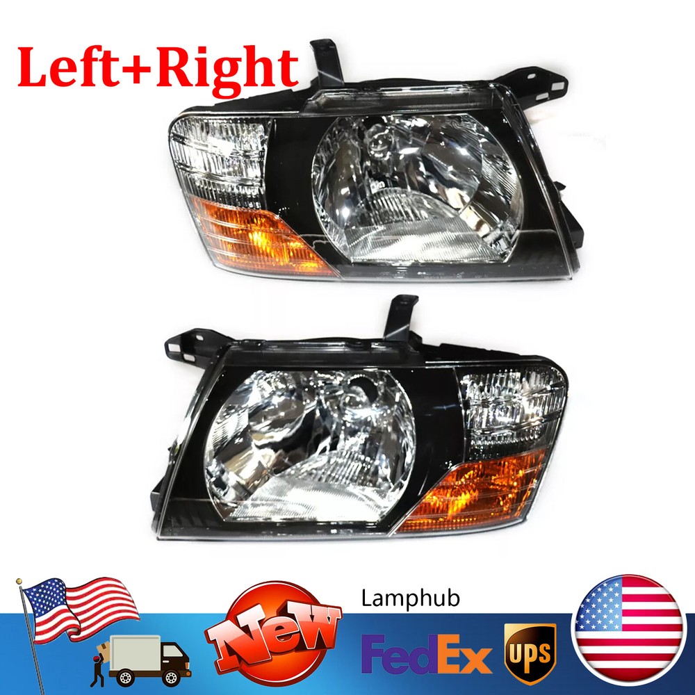 Pair Headlights LED Projector Lamp For 2000-2006 Mitsubishi Pajero Montero LH+RH