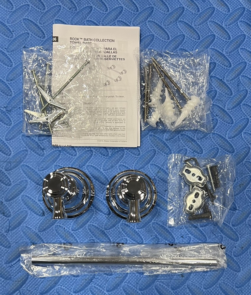 BRIZO (customer change) CHROME 8” TOWEL BAR #694761-PC FOR BATH/BAR, C-pics-image