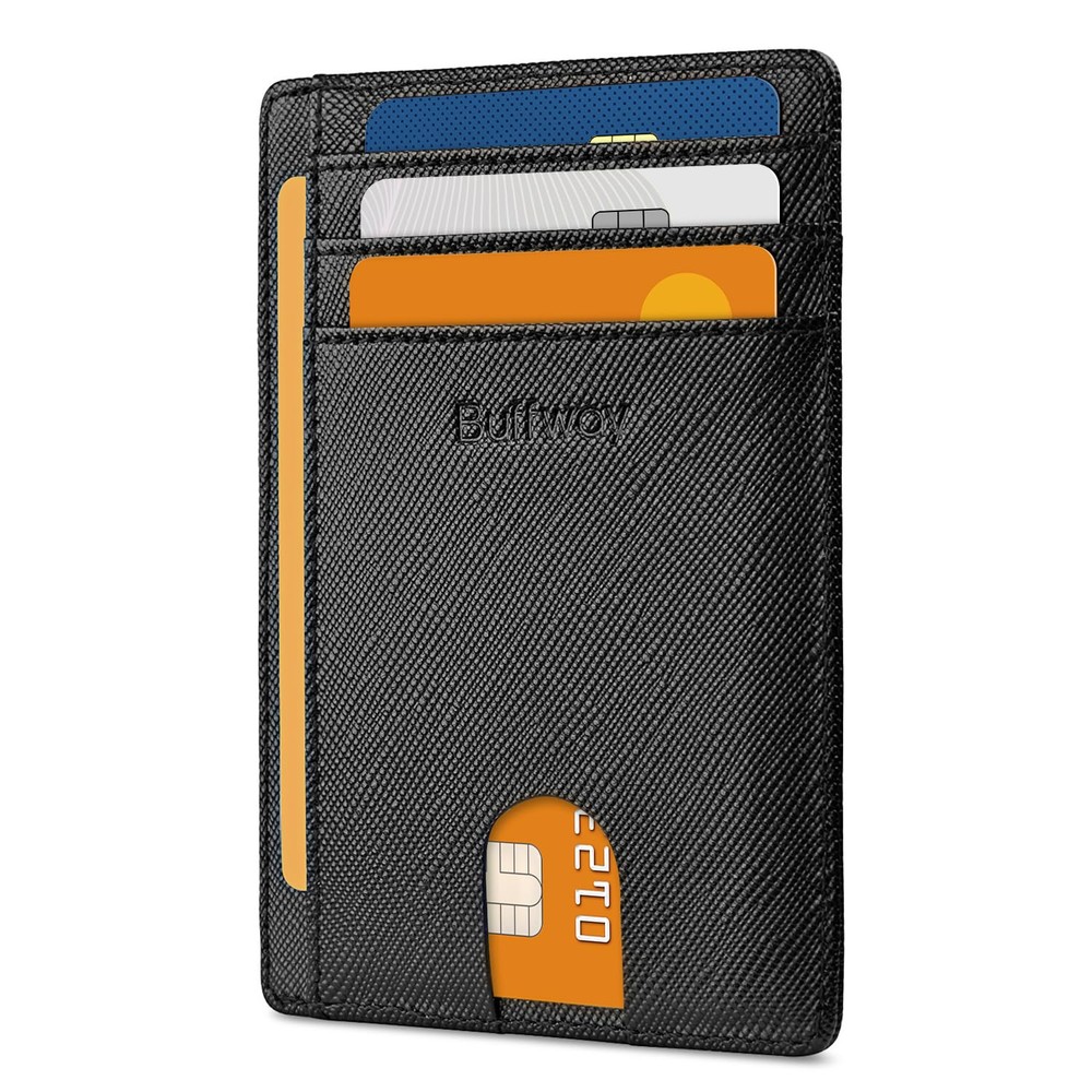 Slim Minimalist Front Pocket RFID Blocking Leather Wallets for Men and Women ...