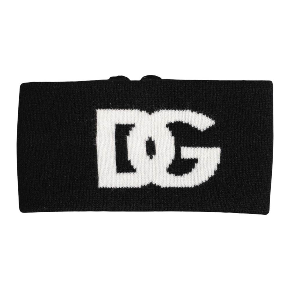 DOLCE & GABBANA Men Black White Cashmere Neck Warmer Zip Closure 300 USD