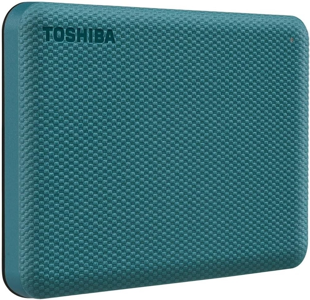 Compact 1TB External Hard Drive - Automatic Backup & Password Protection Green-image