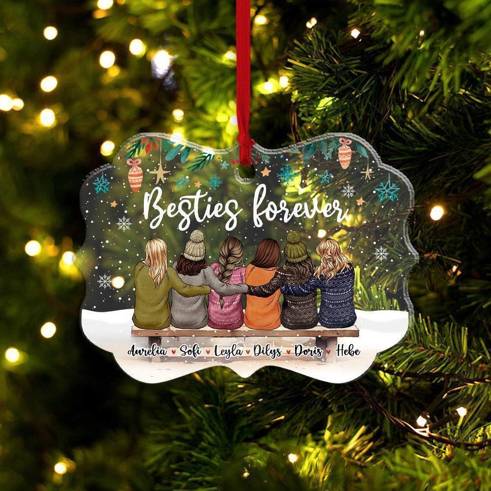 Christmas Gift For Besties Personalized Best Friends 2D Flat Acrylic Orrnament