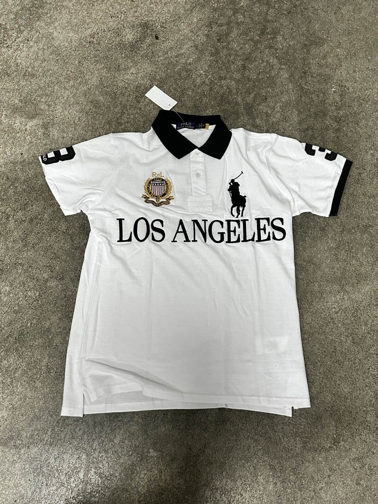 2012 Chief Keef Style Polo Shirt Los Angeles White Size L
