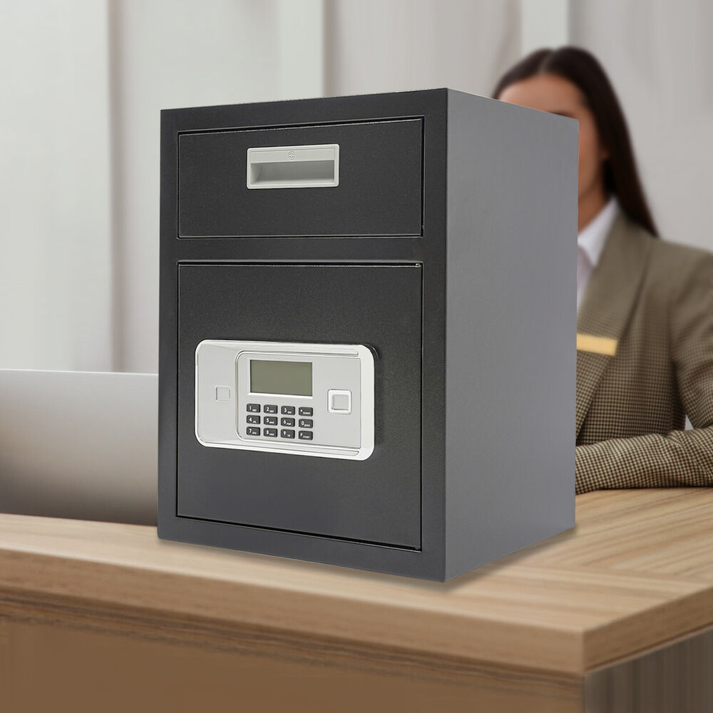 Digital Safe Box with Drop Slot for Home & Office - Password & Key Access