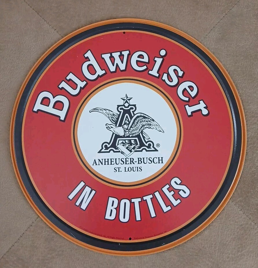 Vintage Red Round Budweiser 12